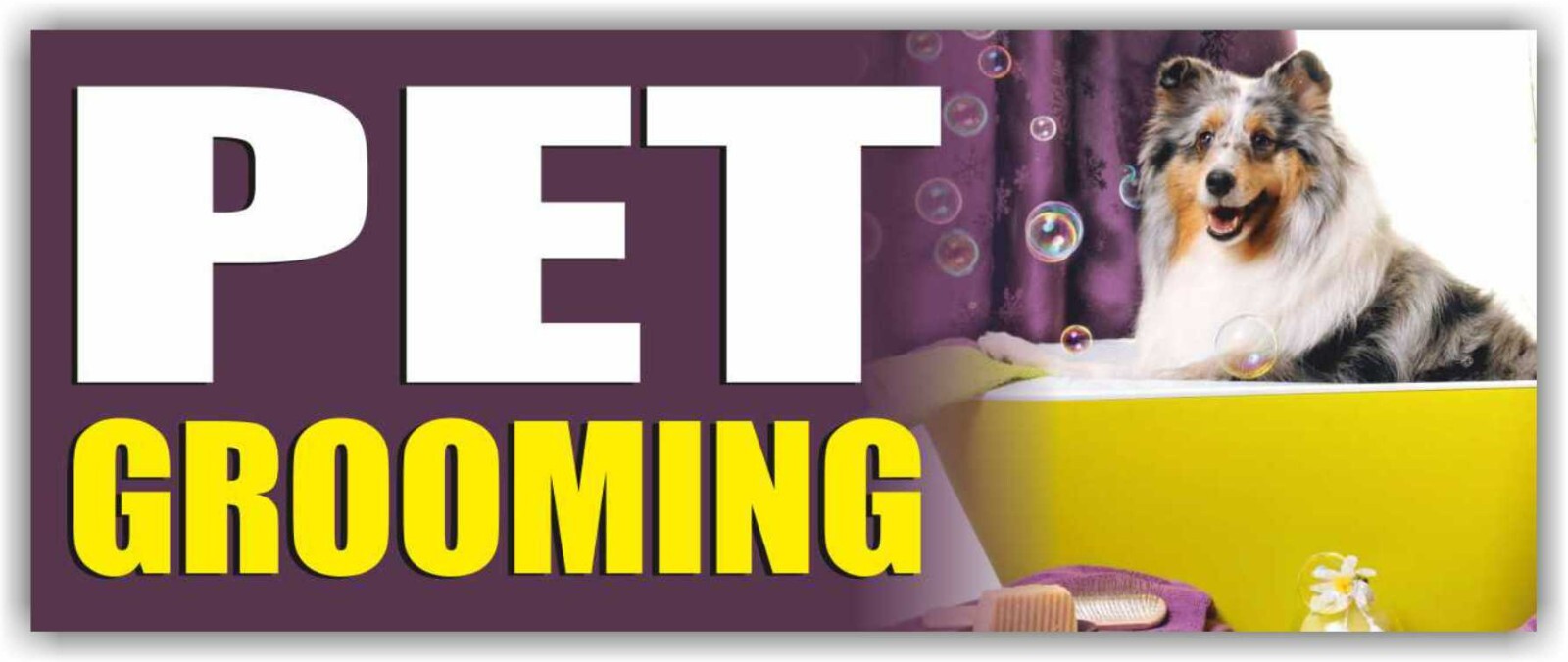 PET GROOMING Advertising Banner Vinyl Mesh Sign dog vets cut animal cats shop