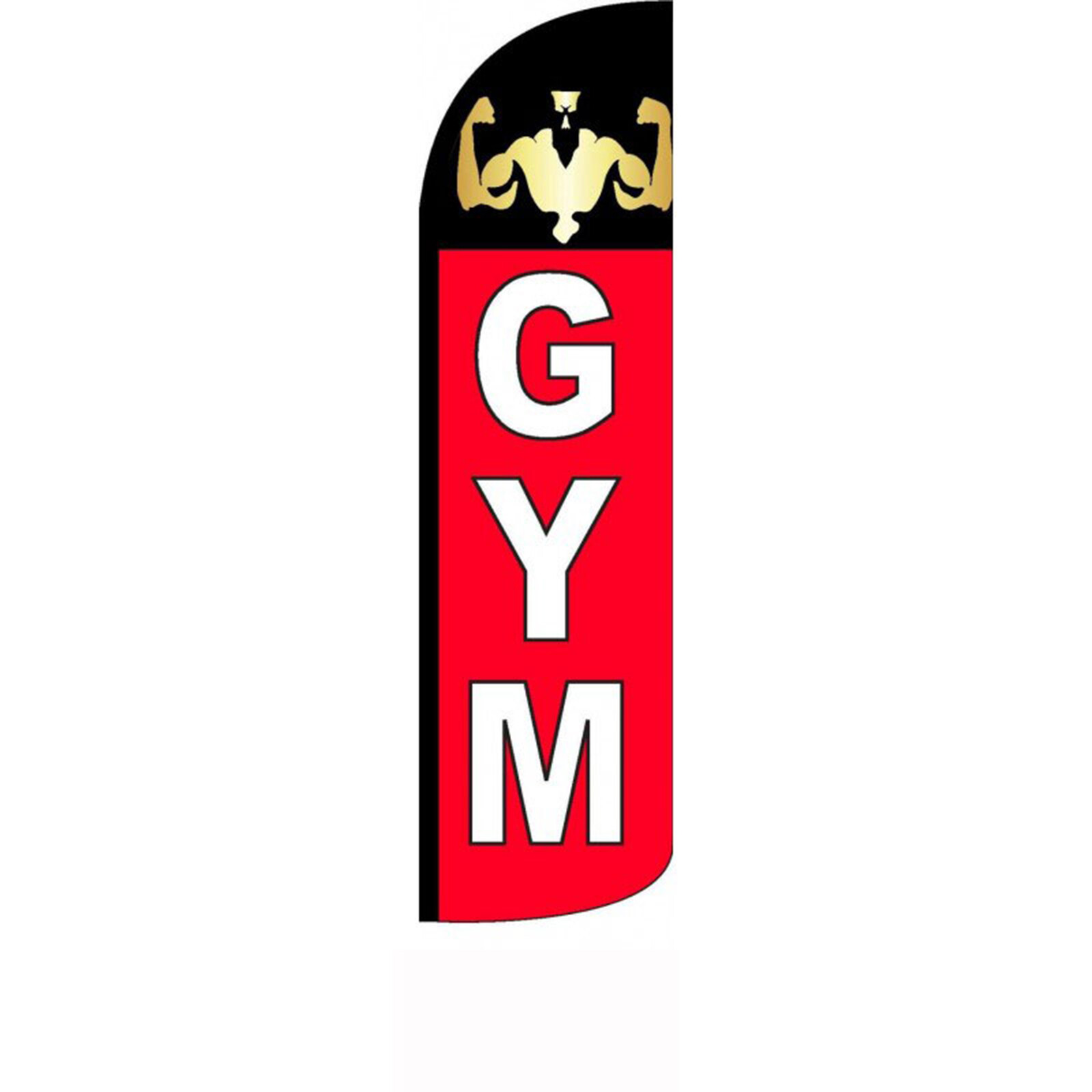 Gym Flag Flutter Feather Banner Swooper Extra Wide Windless Bundle Kit
