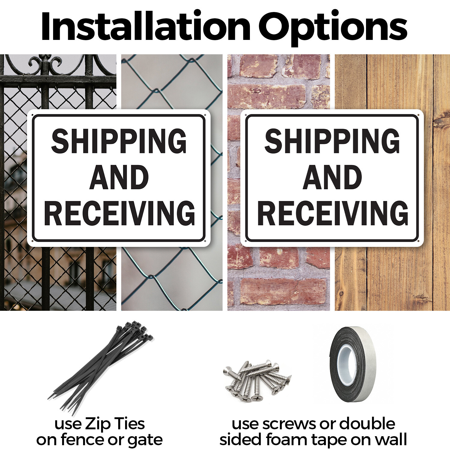 (2 Pack) Shipping And Receiving Warehouse OSHA ANSI Sign Decal Metal Plastic