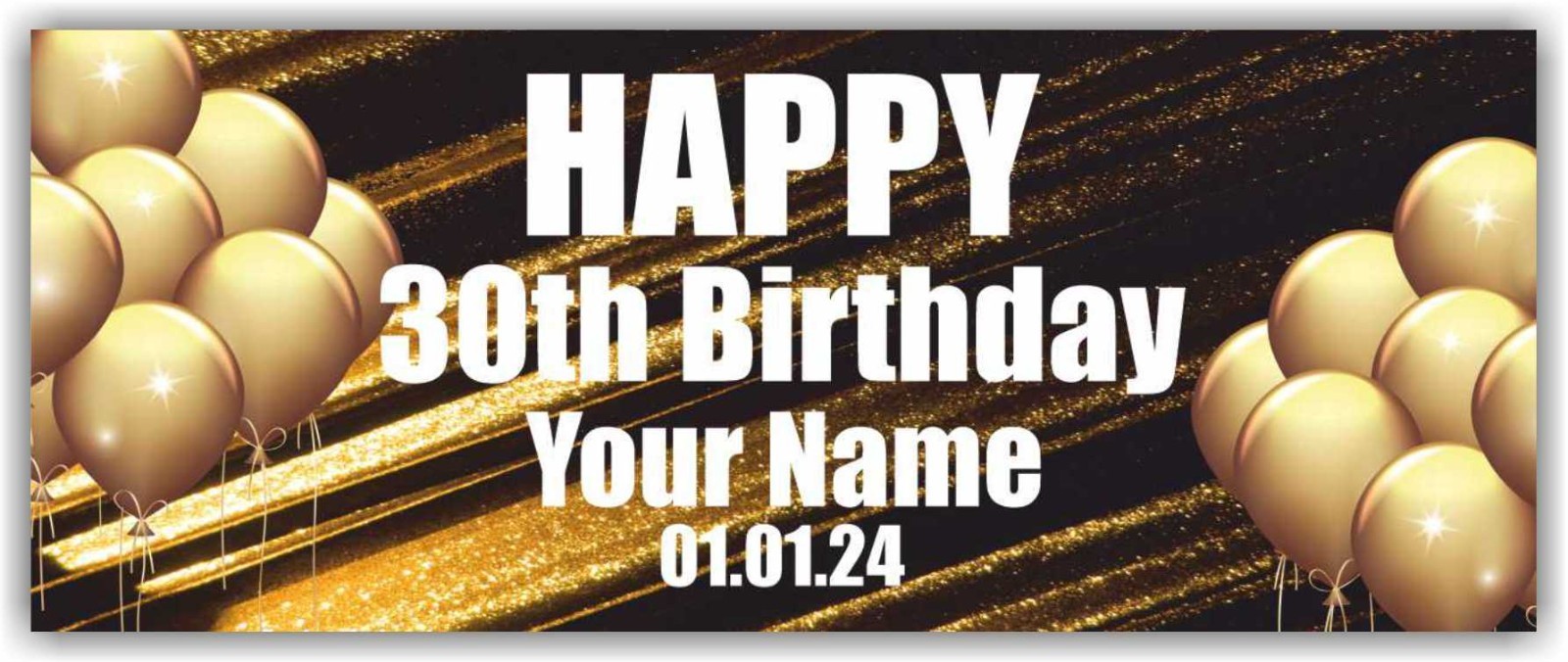 Happy 30th Birthday Advertising Banner Vinyl Sign Custom Name Text Event Holiday