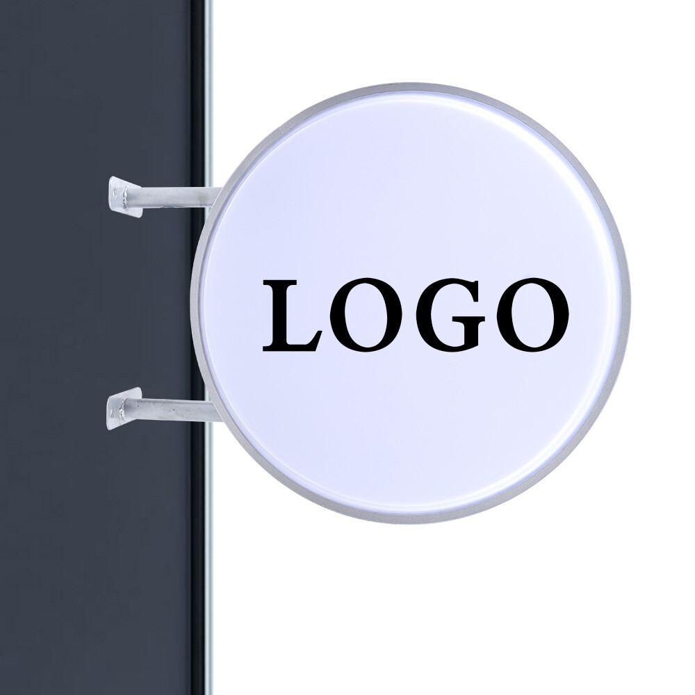 24″ LED Double Sided Round Light Box Outdoor Sign Advertising Projecting Light