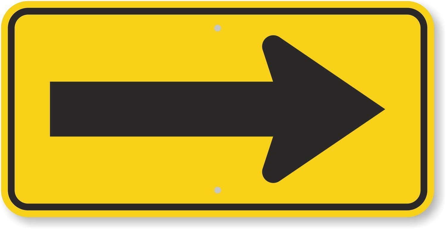 SmartSign Right Arrow Sign 12″ x 24″ 3M Engineer Grade Reflective Aluminum