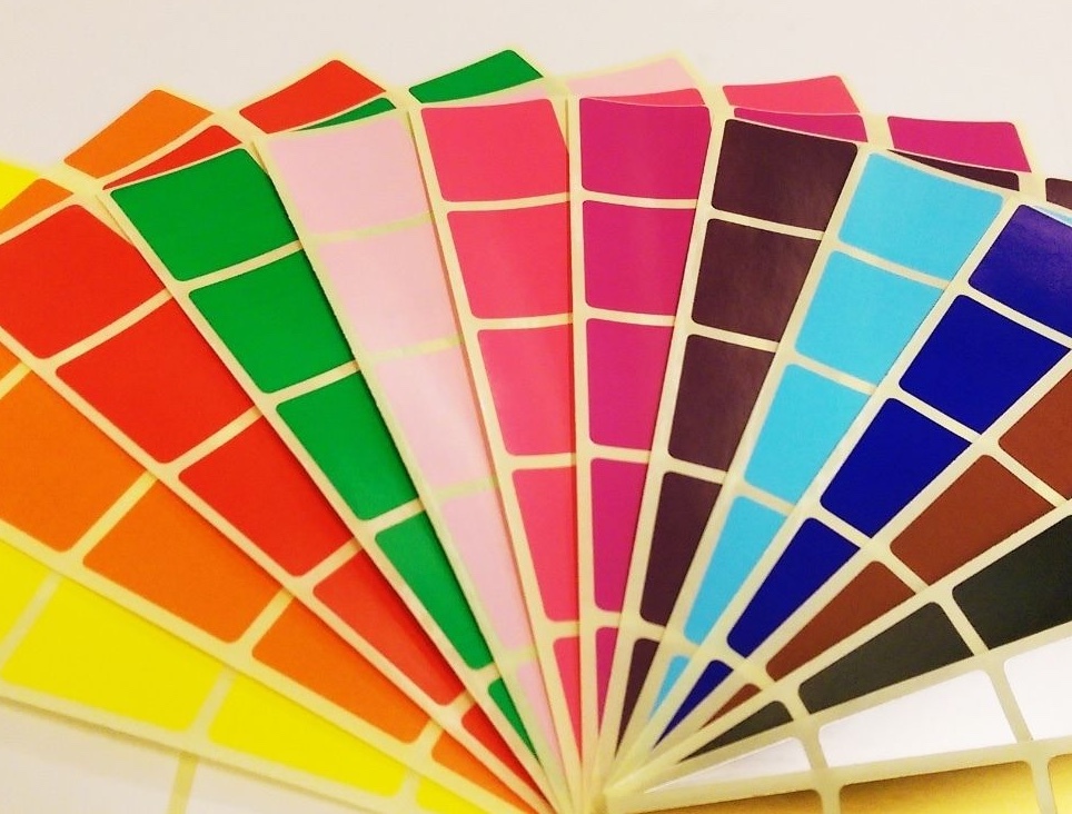 10 x 20mm Mixed Pack Assorted Coloured Code Rectangle Dots Stickers Sticky Label