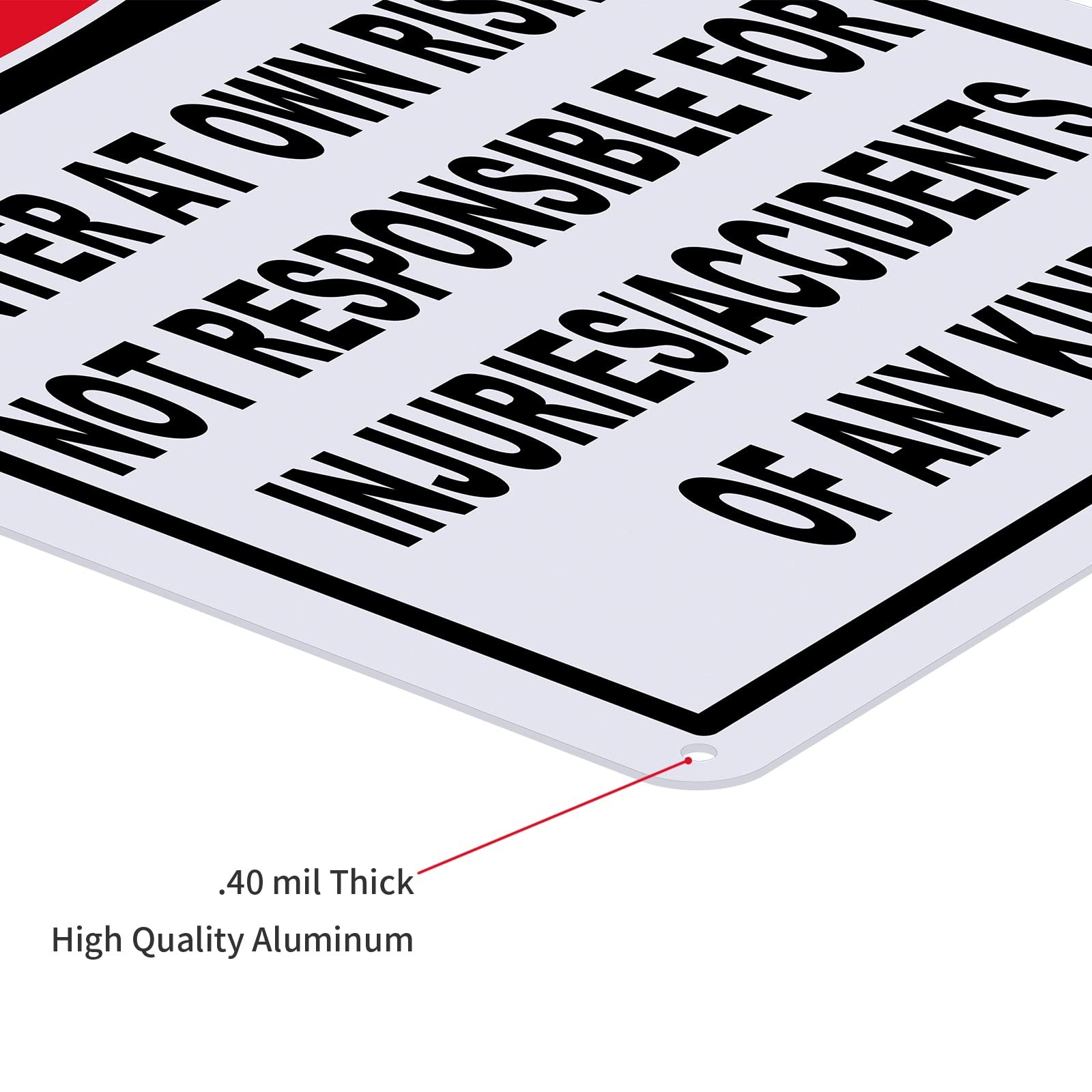 Enter at Own Risk Sign, 2 Pack, 10″x7″ Aluminum Safety Signs, Reflective, Wea…