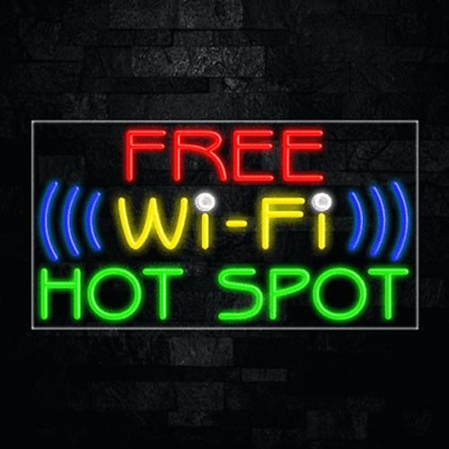 Free Wi-Fi HotSpot Sign for Business Display | LED Flex Neon | 37″W x 20″H x 1″D