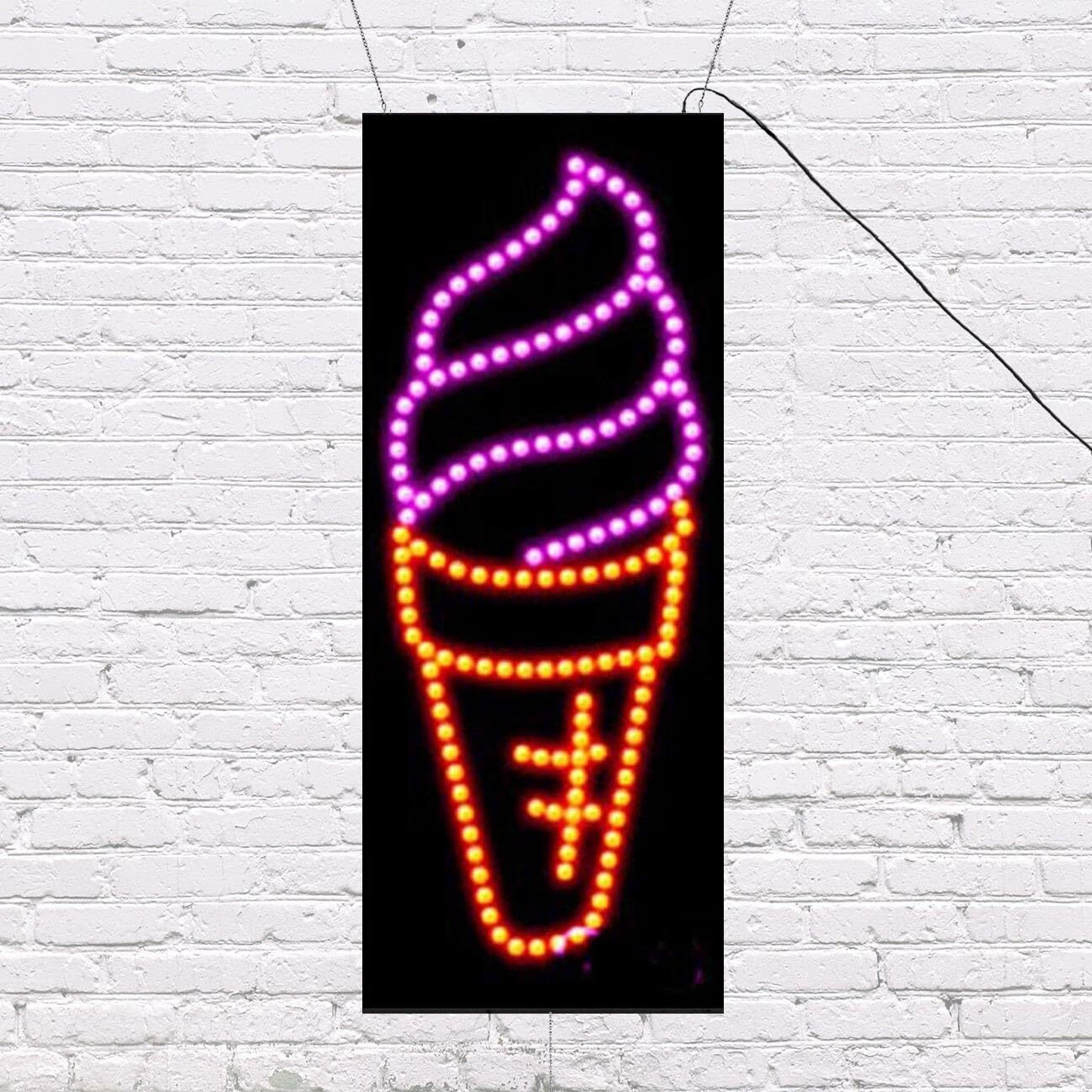 LED Soft Serve | Light-up Sign | 11″W x 27″H x 1″D