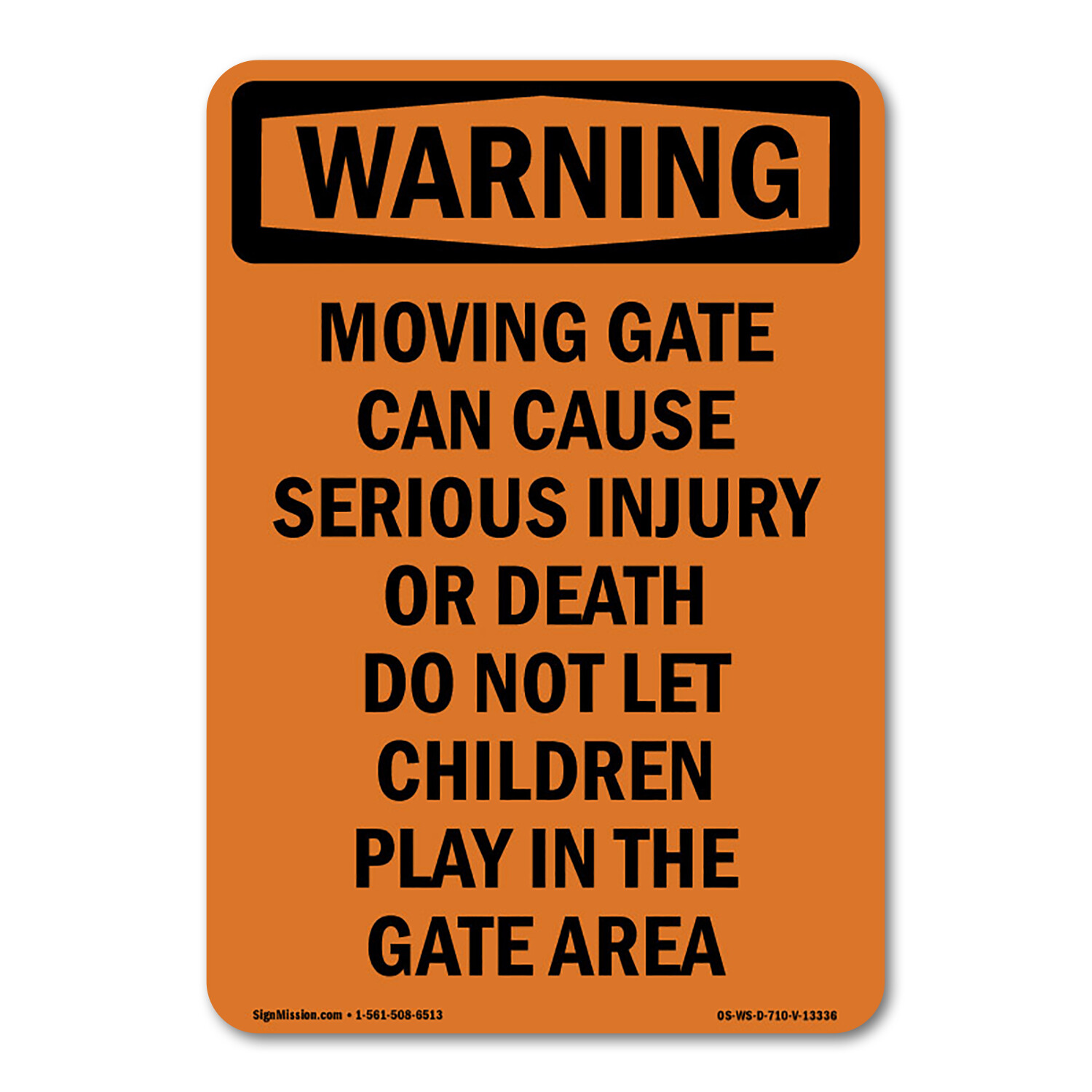 Moving Gate Can Cause Serious ANSI Warning Sign Metal Plastic Decal
