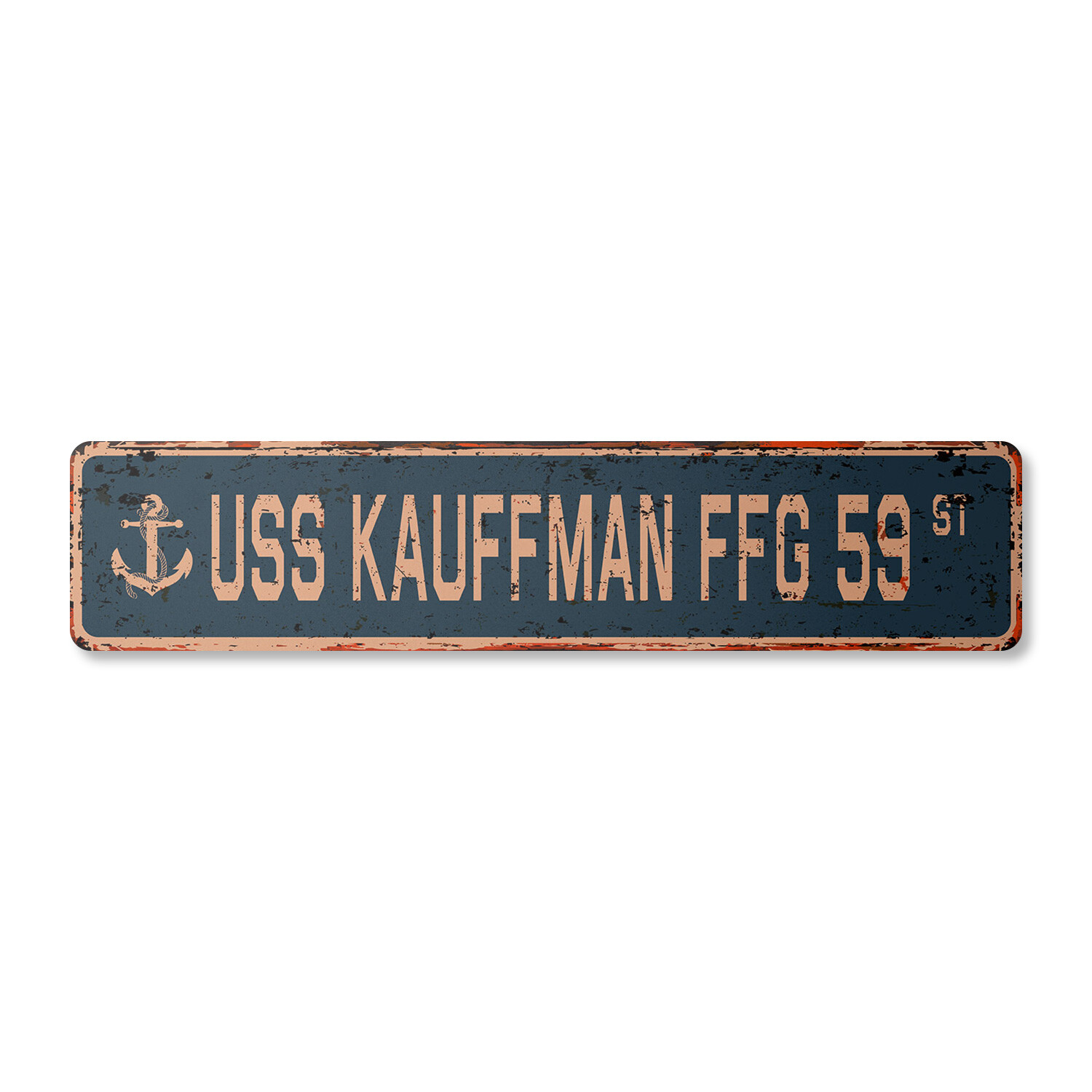 USS KAUFFMAN FFG 59 Vintage Street Sign us navy ship veteran sailor rustic gift