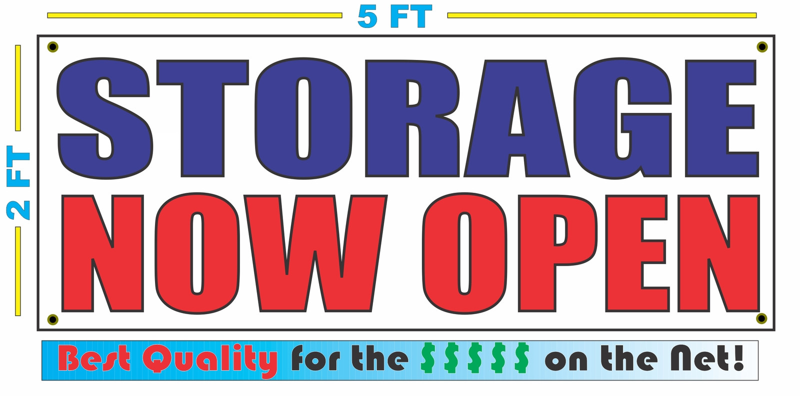 Full Color STORAGE NOW OPEN Banner Sign All Weather NEW XL Larger Size