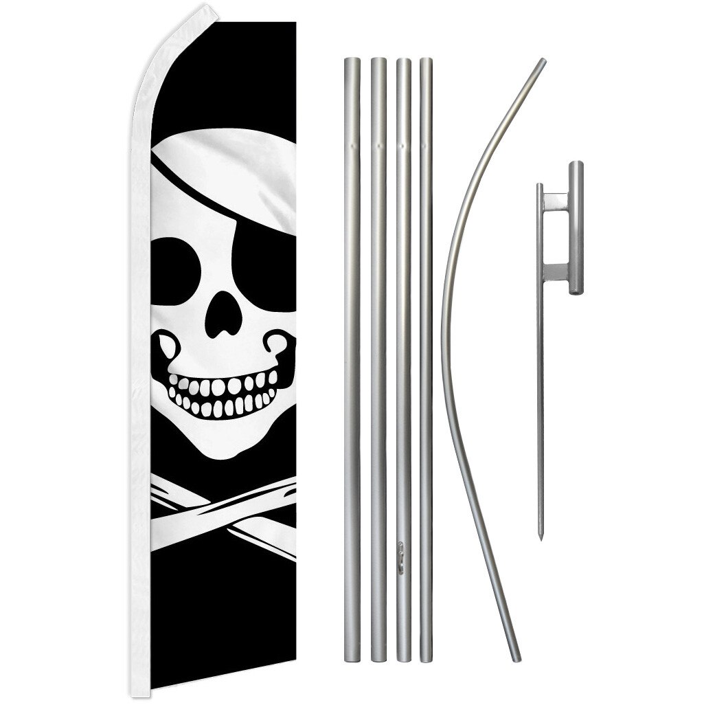 Halloween Swooper Feather Flutter Flag & Pole Kit Decor Costumes