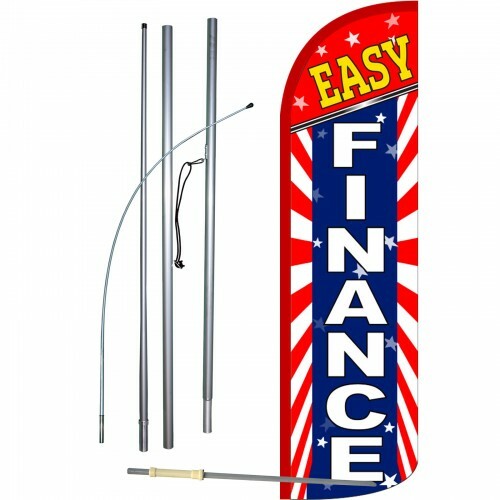 EASY FINANCE Feather Flag Sign Blade Banner 3′ SWOOPER