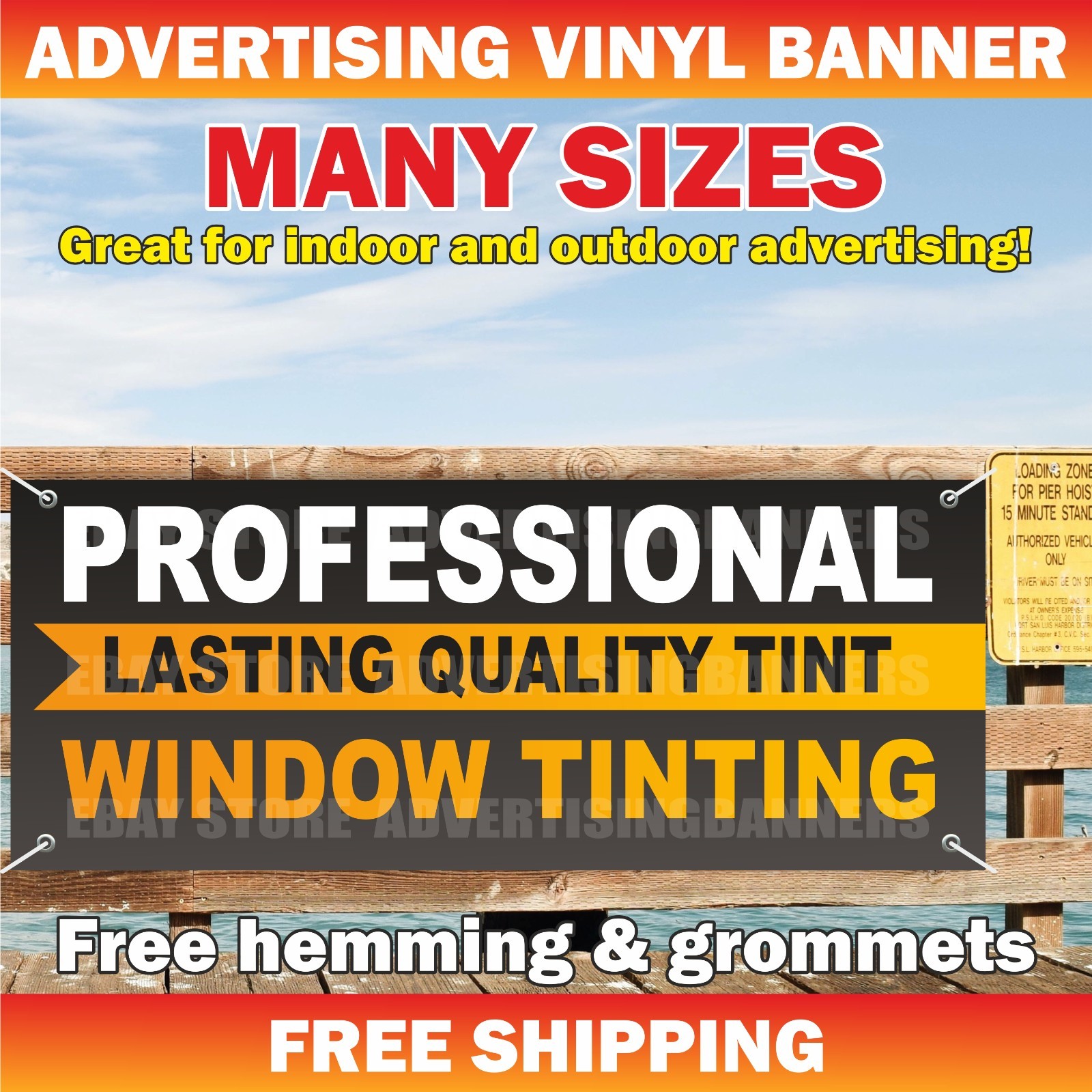 PROFESSIONAL LASTING QUALITY TINT WINDOW TINT Advertising Banner Vinyl Mesh Sign