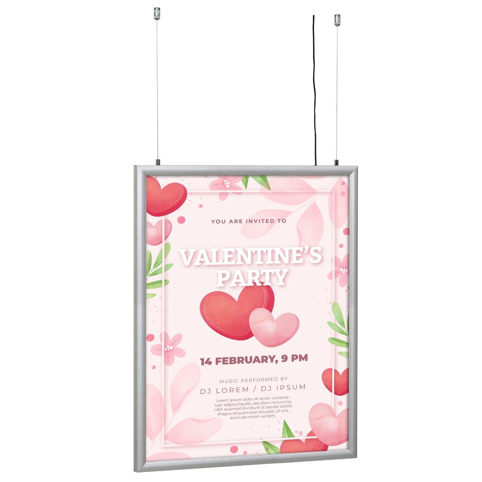 LEDbox Double Sided LED Backlit Poster Frame 34×46″ Silver Aluminum Sign Holder