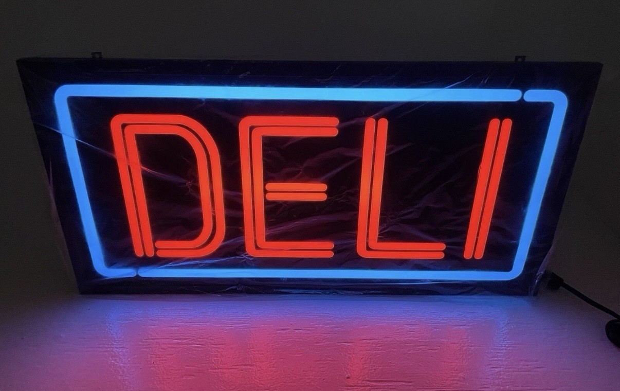 LED Flex Neon Style DELI Sign Retail Window Display Vintage Early Late 2000 Era