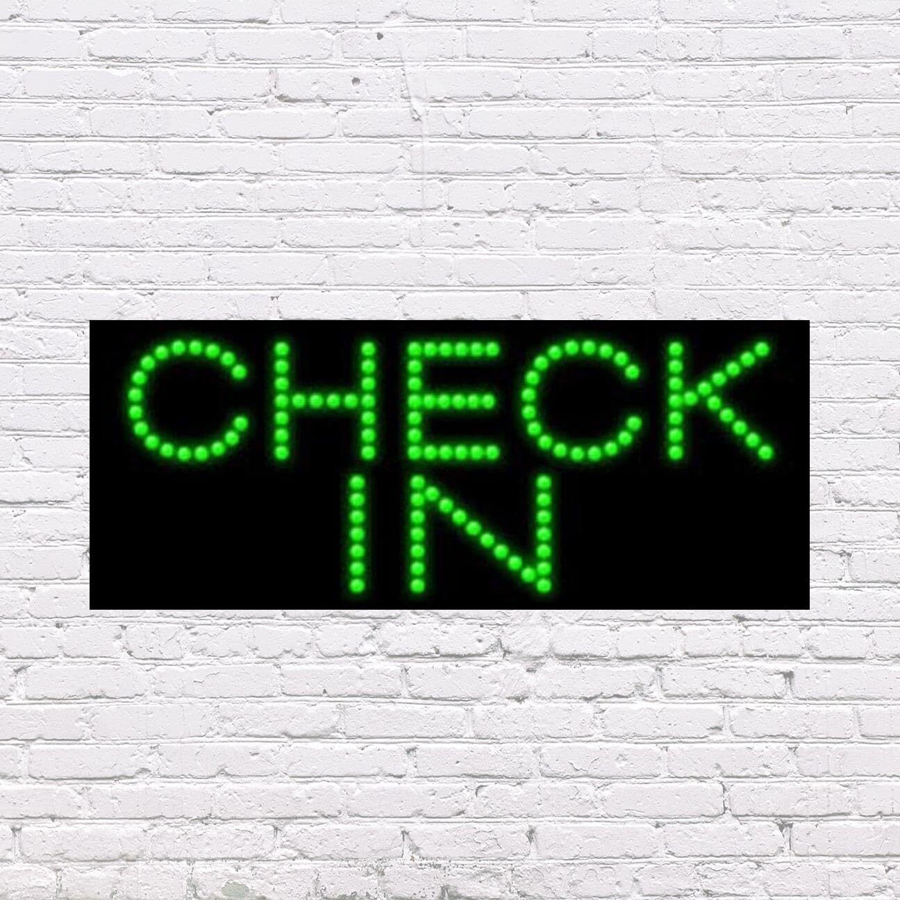 LED Check In | Light-up Sign | 27″W x 11″H x 1″D