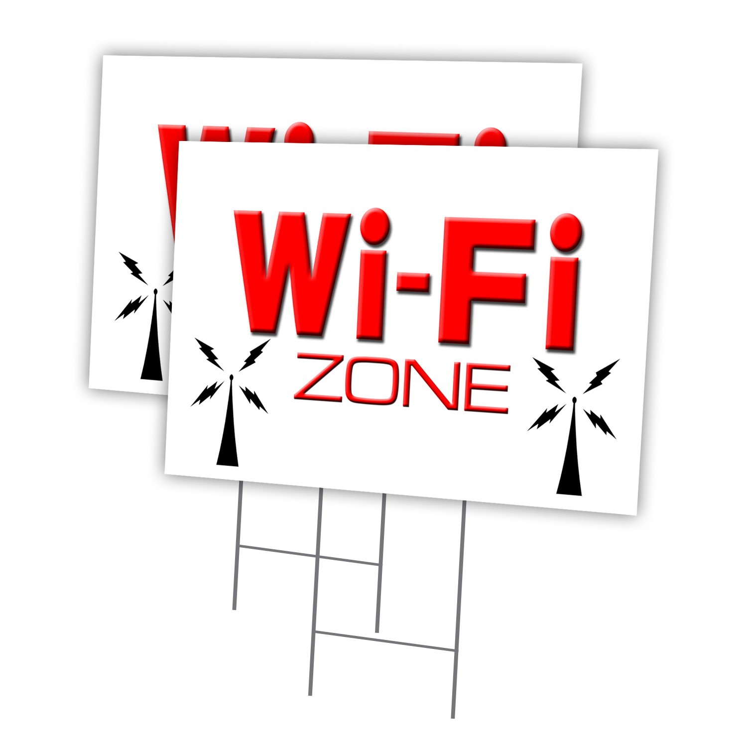 Wi-fi Zone Multi-Pack of Yard Signs & Stake outdoor plastic coroplast window