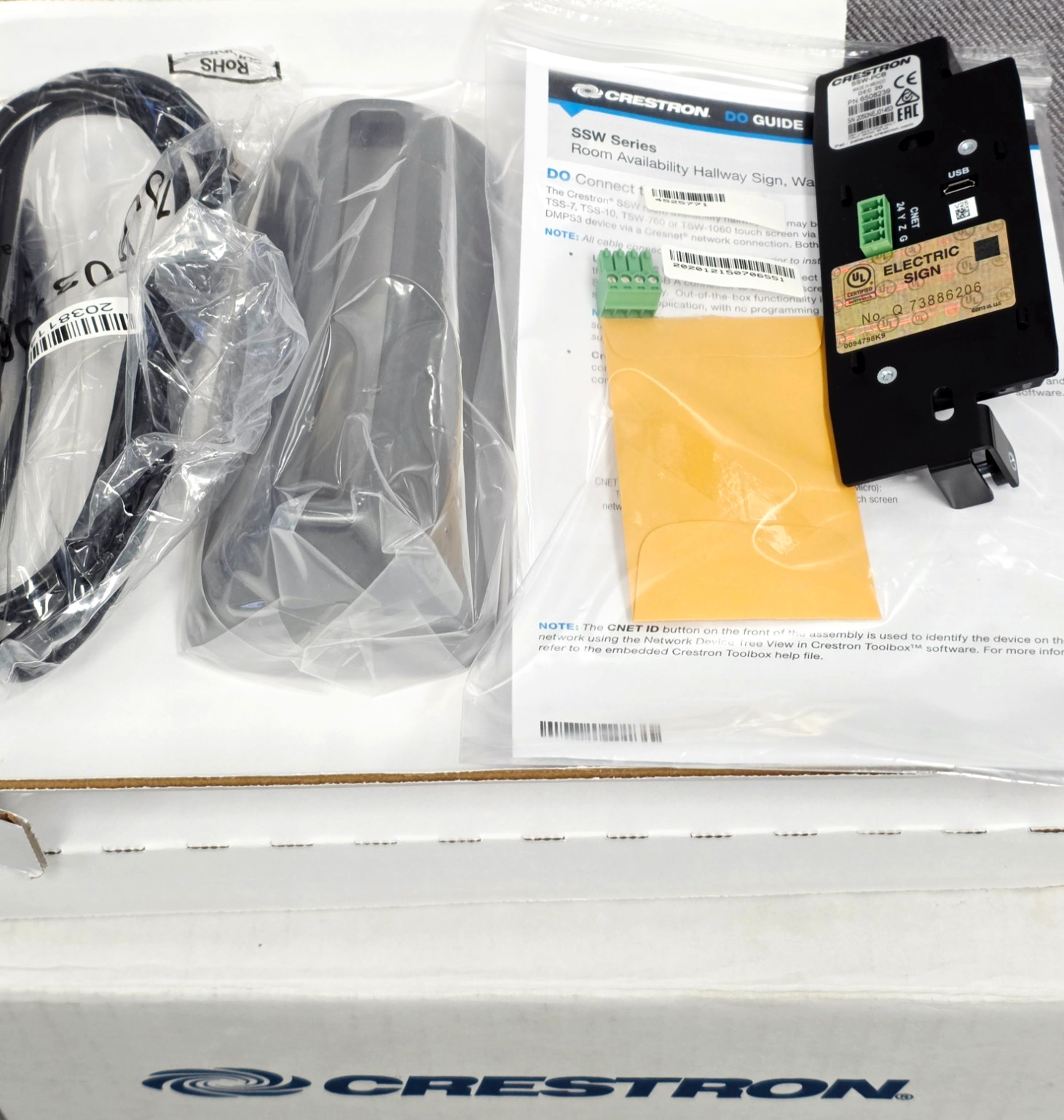 Crestron SSW-100-EL KIT Room Availability Hallway Sign, Wall Mount 6510601