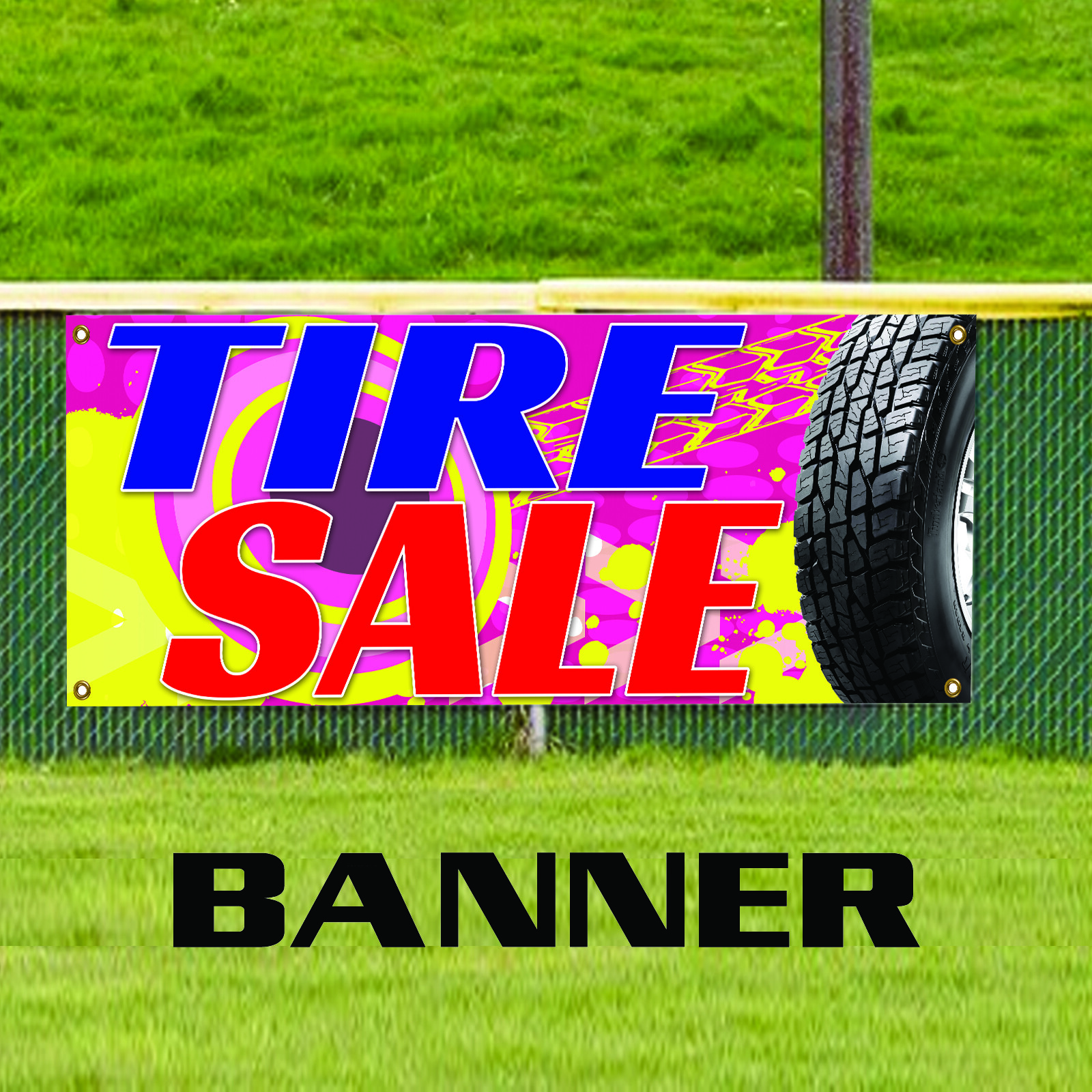 Tire Sale Vinyl Banner Garage Tire Shop Outdoor Business Advertising Banner Sign