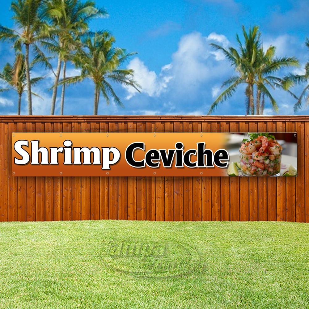 SHRIMP CEVICHE Advertising Seafood Restaurant Vinyl Banner Flag Sign USA XL02482