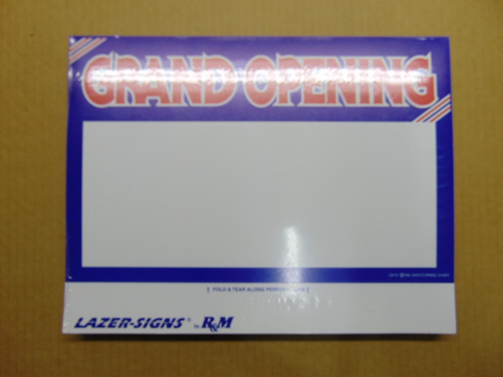 100 Grand Opening 7″ x 11″ Blue Border Business Retail Sale Sign Cards Printable