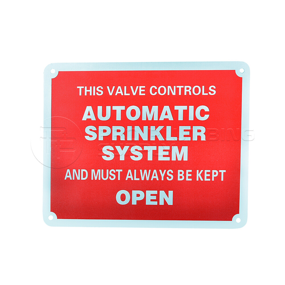 Raven Fire Safety Sign ”This Valve Controls Automatic Sprinkler System” USA