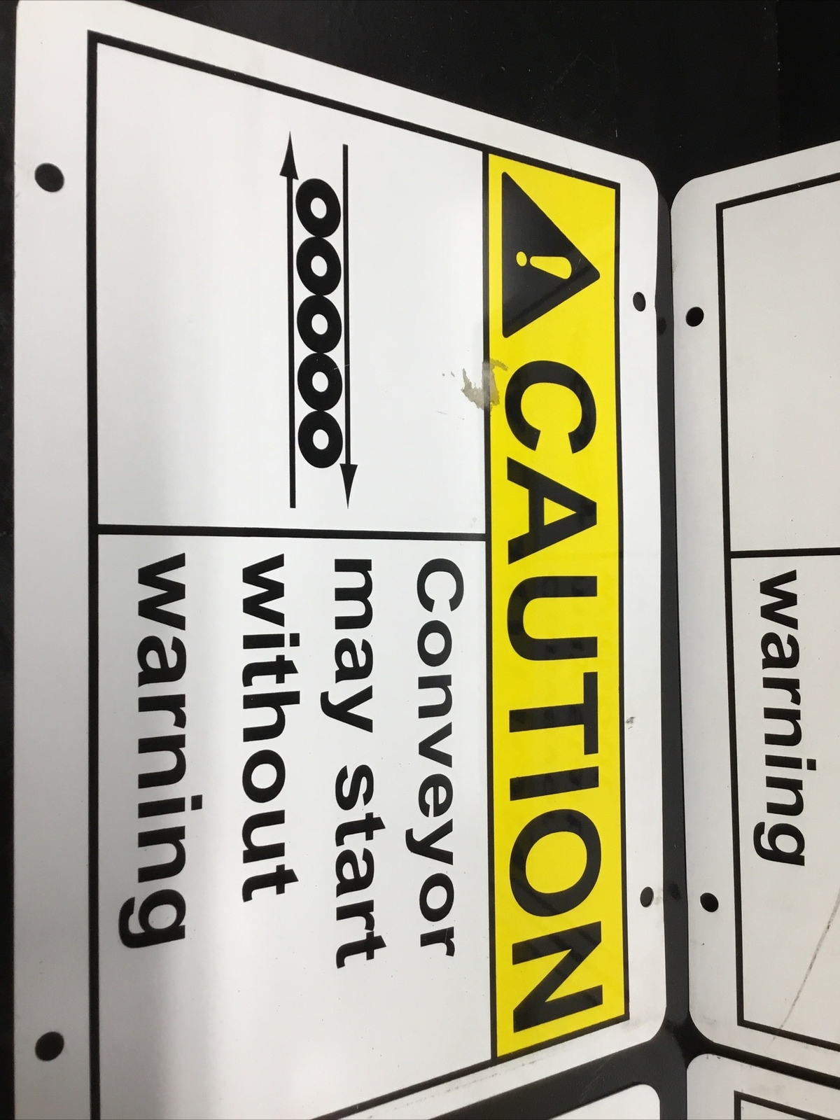 Caution Conveyor May Start Sign 14×10 Lot Of 4 #912J87