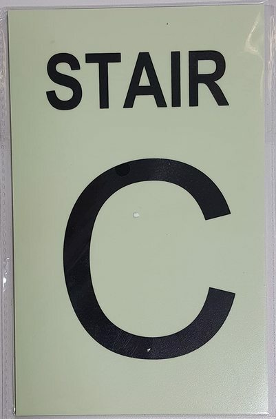 STAIR C Sign GLOW IN THE DARK (ALUMINUM SIGN 5 X 8) -REF24-1027