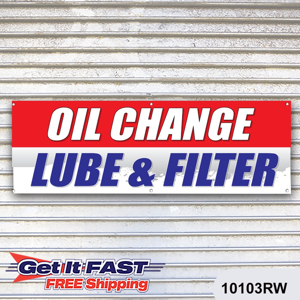 Oil Change Auto Repair Banner Sign Tire Dealer Service Bay Garage