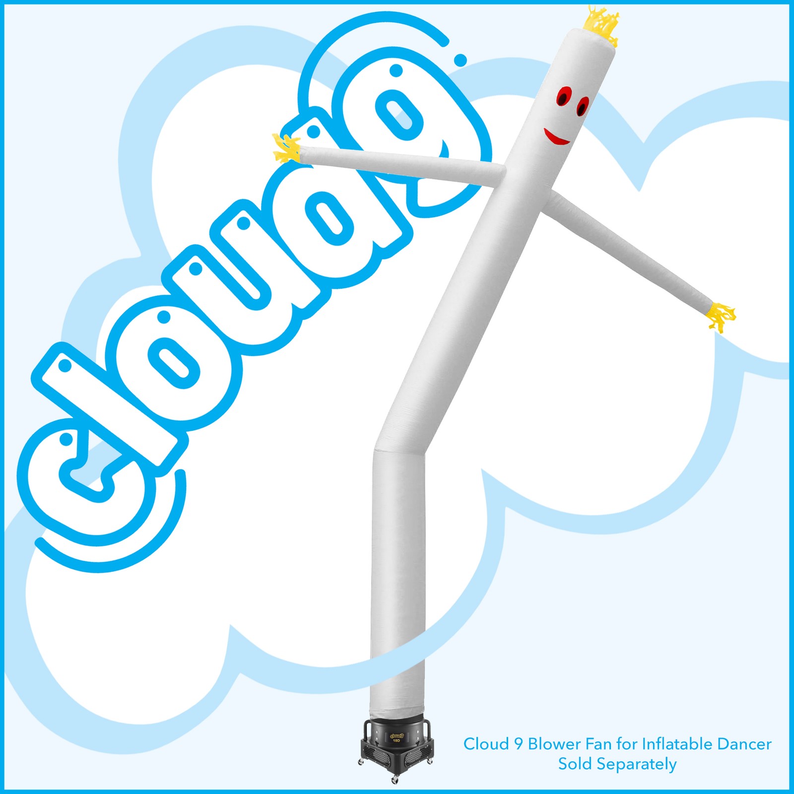20 ft Inflatable Wacky Waving Flailing Arms Tube Man – White Dancing Air Puppet