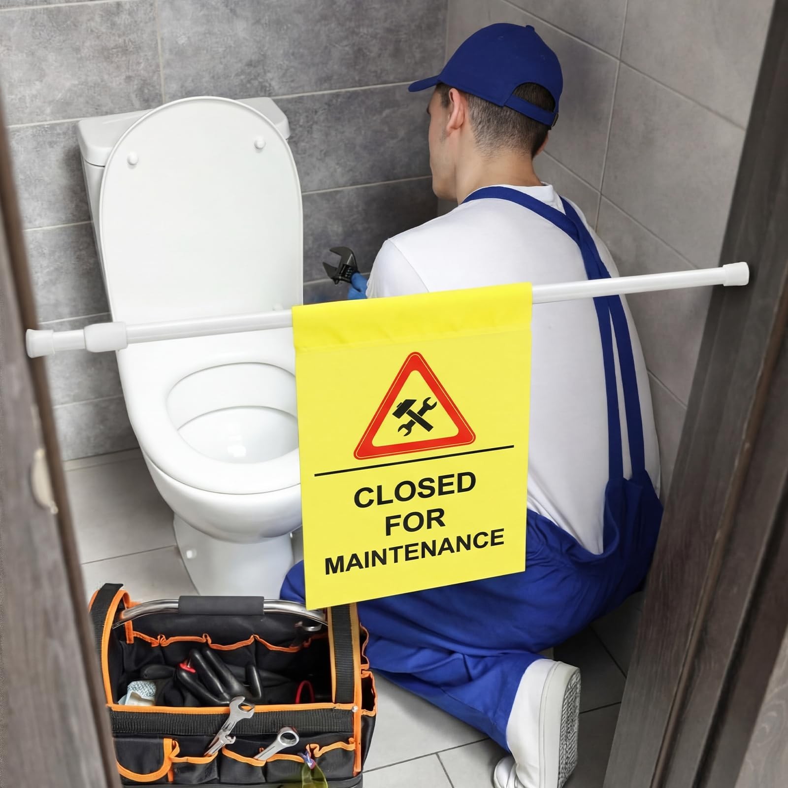 Fanfanwin 4 Pack Closed for Maintenance Safety Sign Yellow Commercial Hanging…