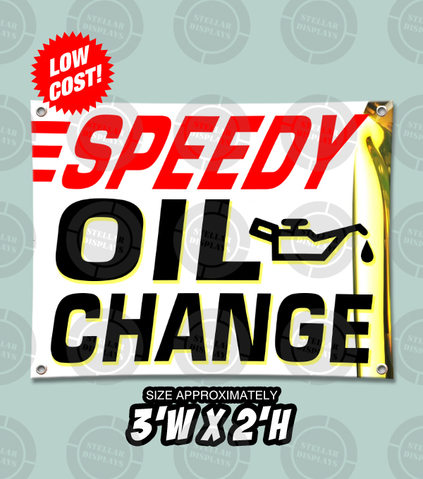 3’x2′ SPEEDY OIL CHANGE Banner Open Sign Mechanic Tire Auto Shop Service Display