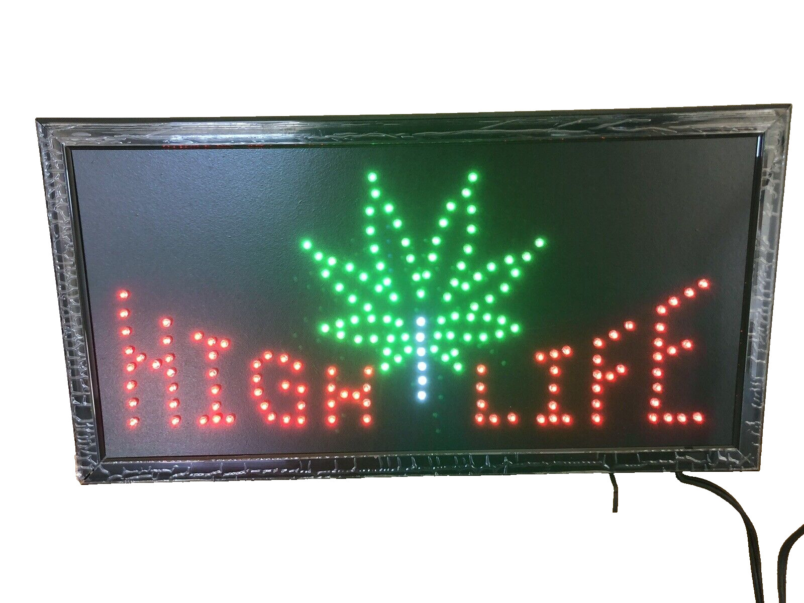 18.5” X 9.75” Bright LED High Life Marijuana Weed Sign Smoking Leaf