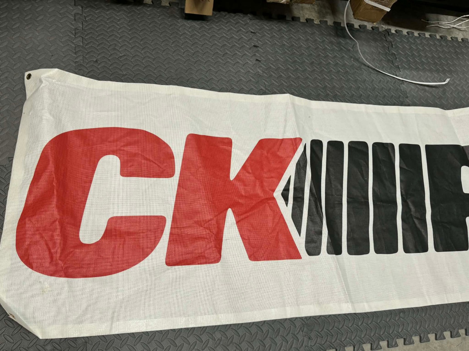 CK Power Vintage Mesh Banner 2.5×12 • Industrial Shop Sign • Generator Dealer