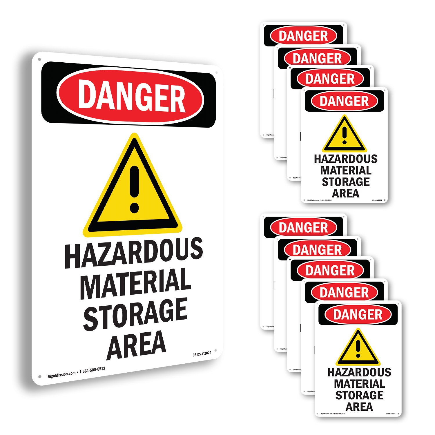 GHS Hazardous Material OSHA Danger Sign Metal, Plastic, Or Decal – 5 or 10 Pack