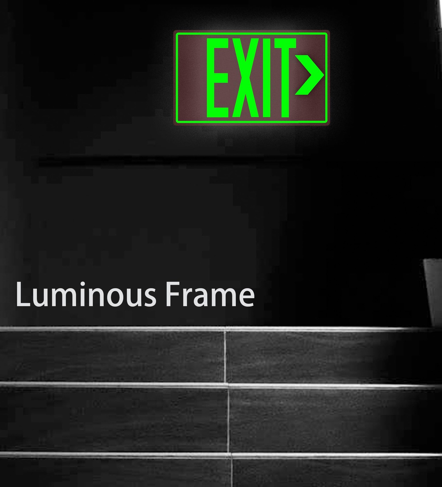 Photoluminescent Exit Sign 12×7 Inch Glow In The Dark SelfAdhesive 5 PCS