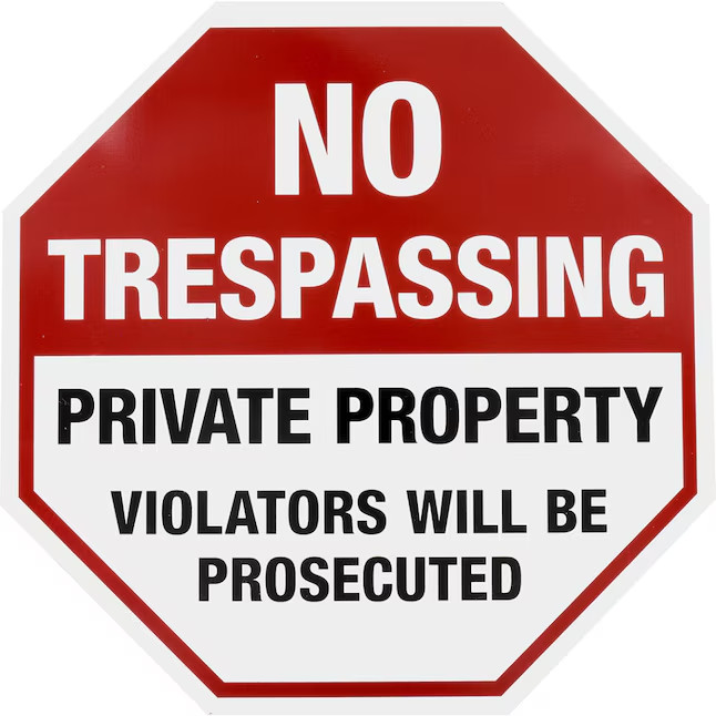 Hillman Stop – No Trespassing 12-in x 12-in Metal Do not enter Sign