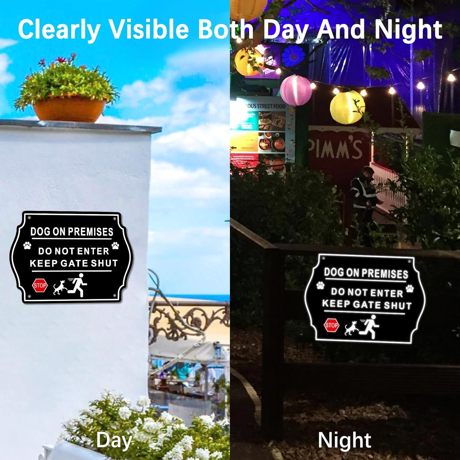 2 Pack Dog on Premises Sign – 9.84″ X 7.08″ Do Not Enter Sign .040 Rust Free Alu