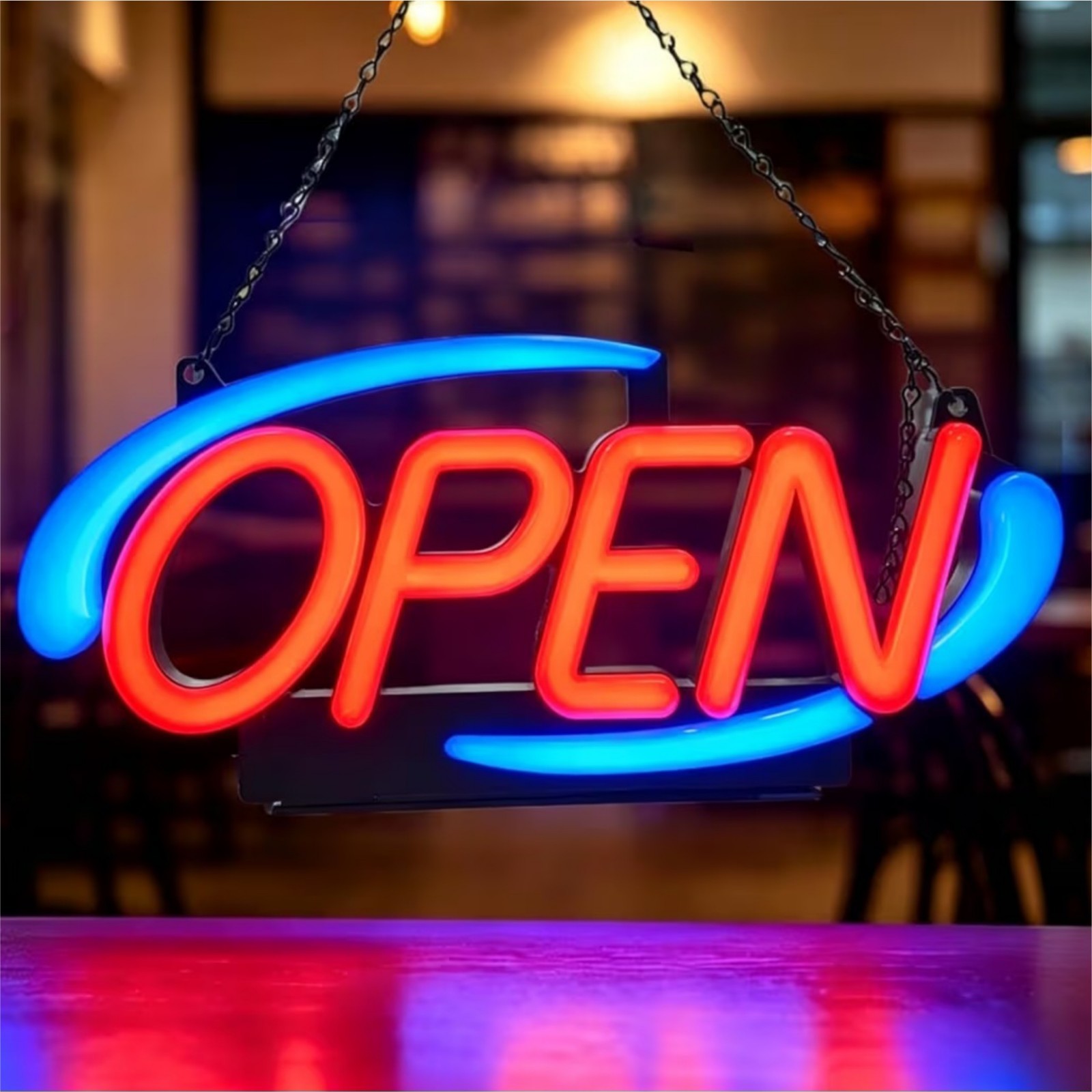 20″ Opti Neon LED ‘OPEN’ Sign – Adjustable Flash/Speed 18W Easy to Install