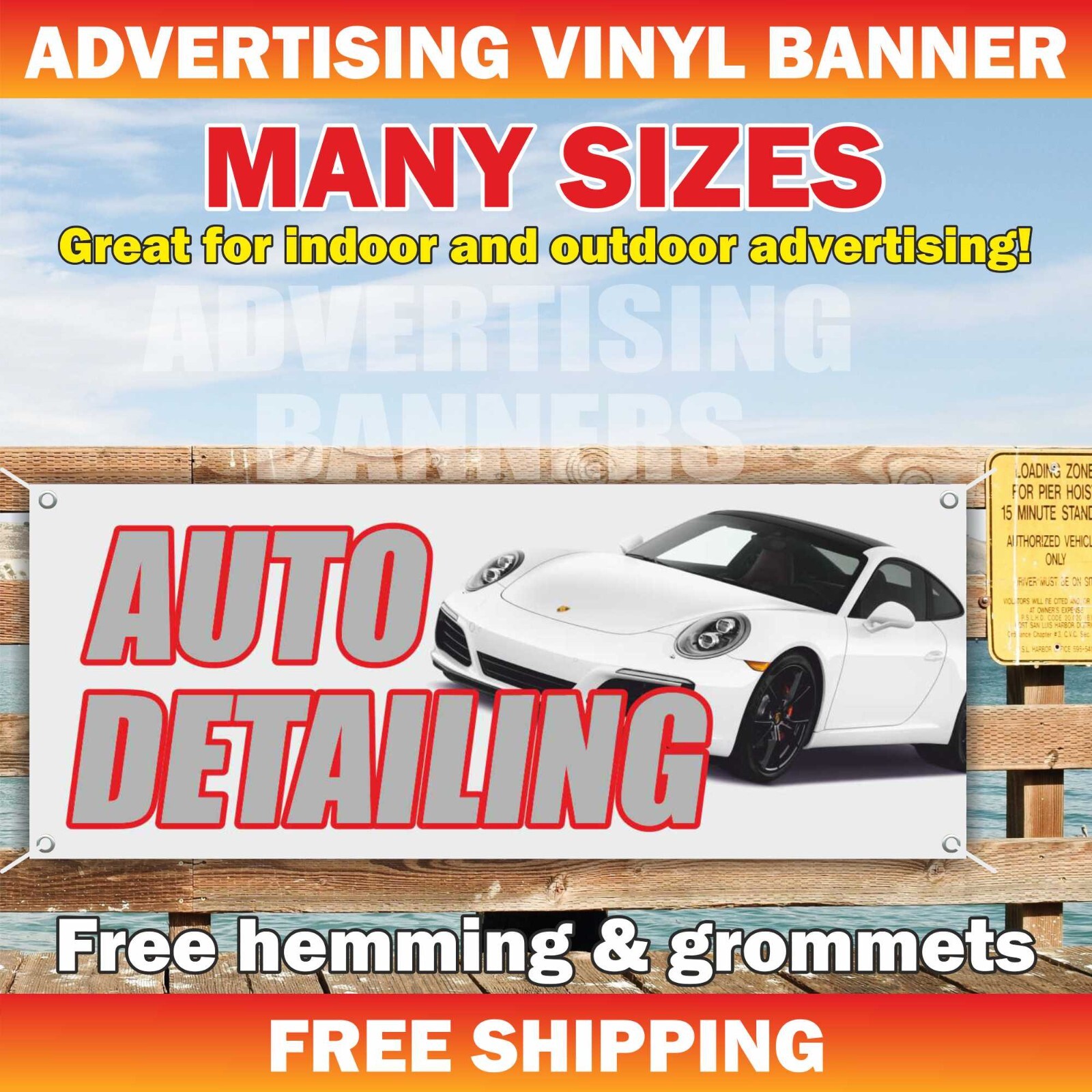 AUTO DETAILING Advertising Banner Vinyl Sign service repair cleaning car wash