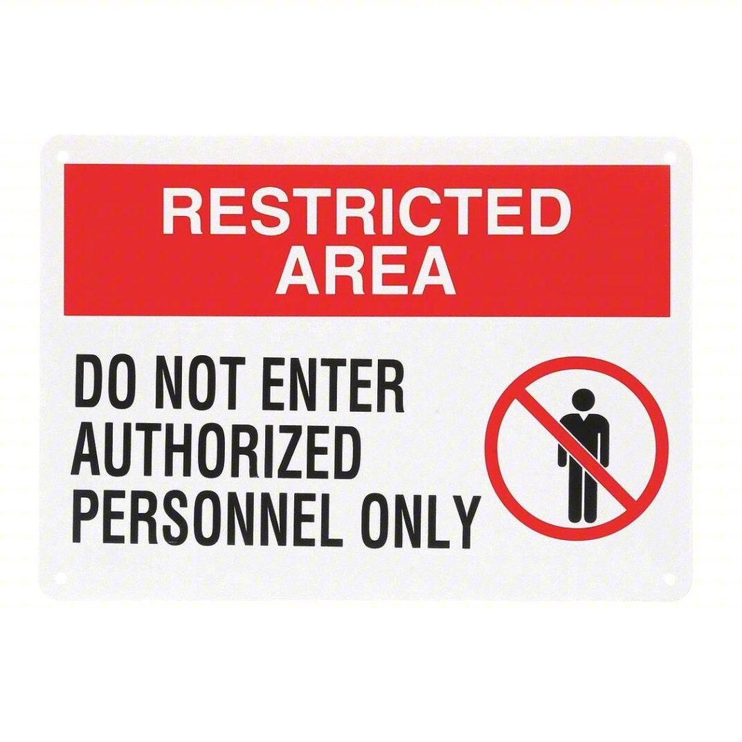 10 Pack Security Sign RESTRICTED AREA DO NOT ENTER 10”x14” Plastic 15J035