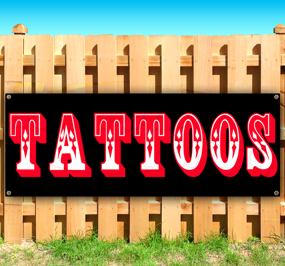 TATTOOS Advertising Vinyl Banner Flag Sign Many Sizes Available USA