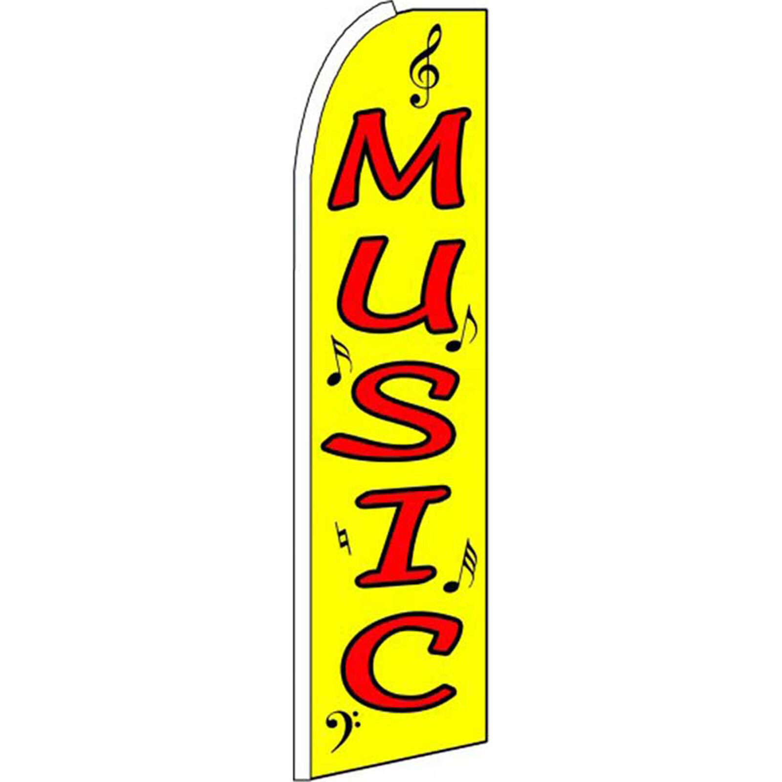 Music 3 ft X 11 1/2 ft Polyester Swooper Flag