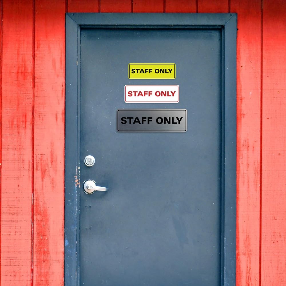 Standard Staff Only Wall or Door Sign | Easy Installation | Office Workplace …