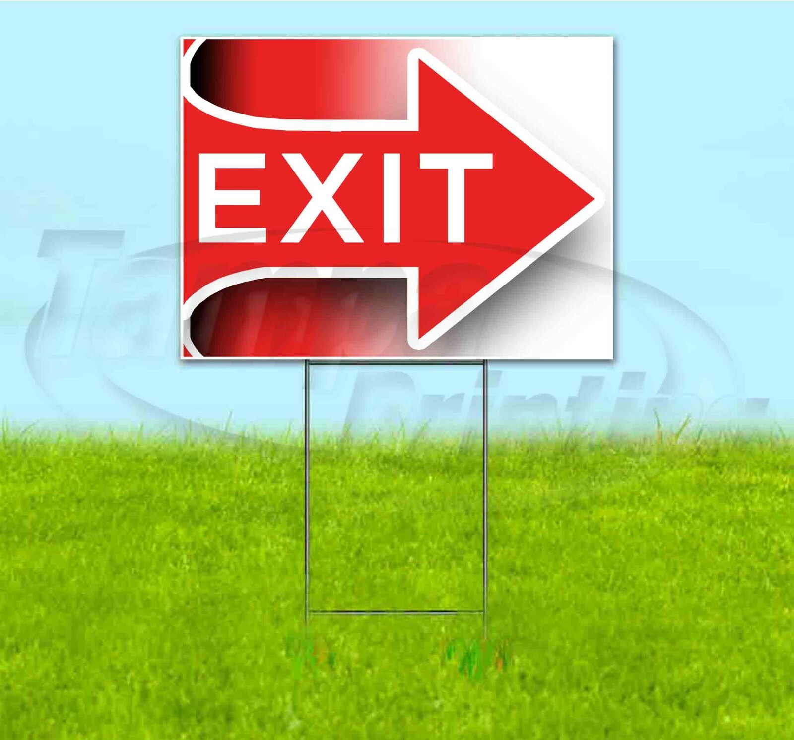 EXIT ARROW 18×24 Yard Sign WITH STAKE Corrugated Bandit USA BUSINESS