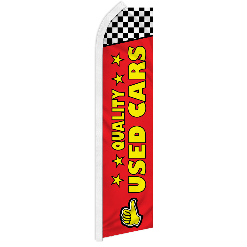 Red Quality Used Cars Swooper Feather Flutter Advertising Car Dealership Flag