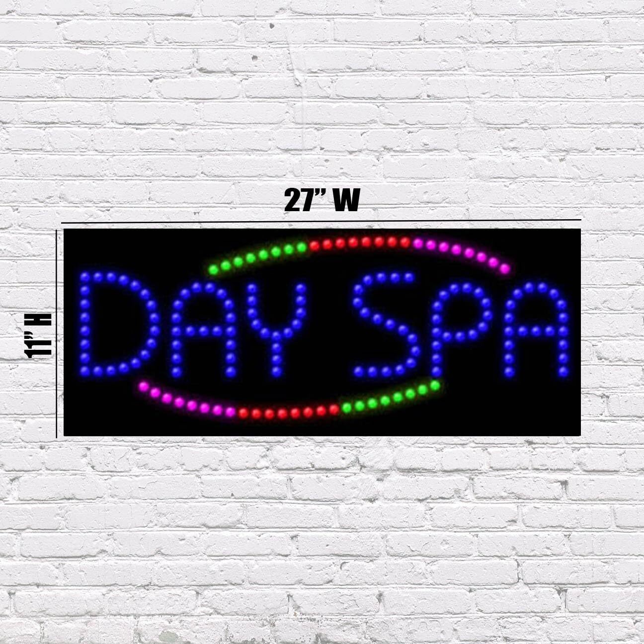 LED Day SPA Sign | Light Up Sign | 11″H x 27″W x 2″D