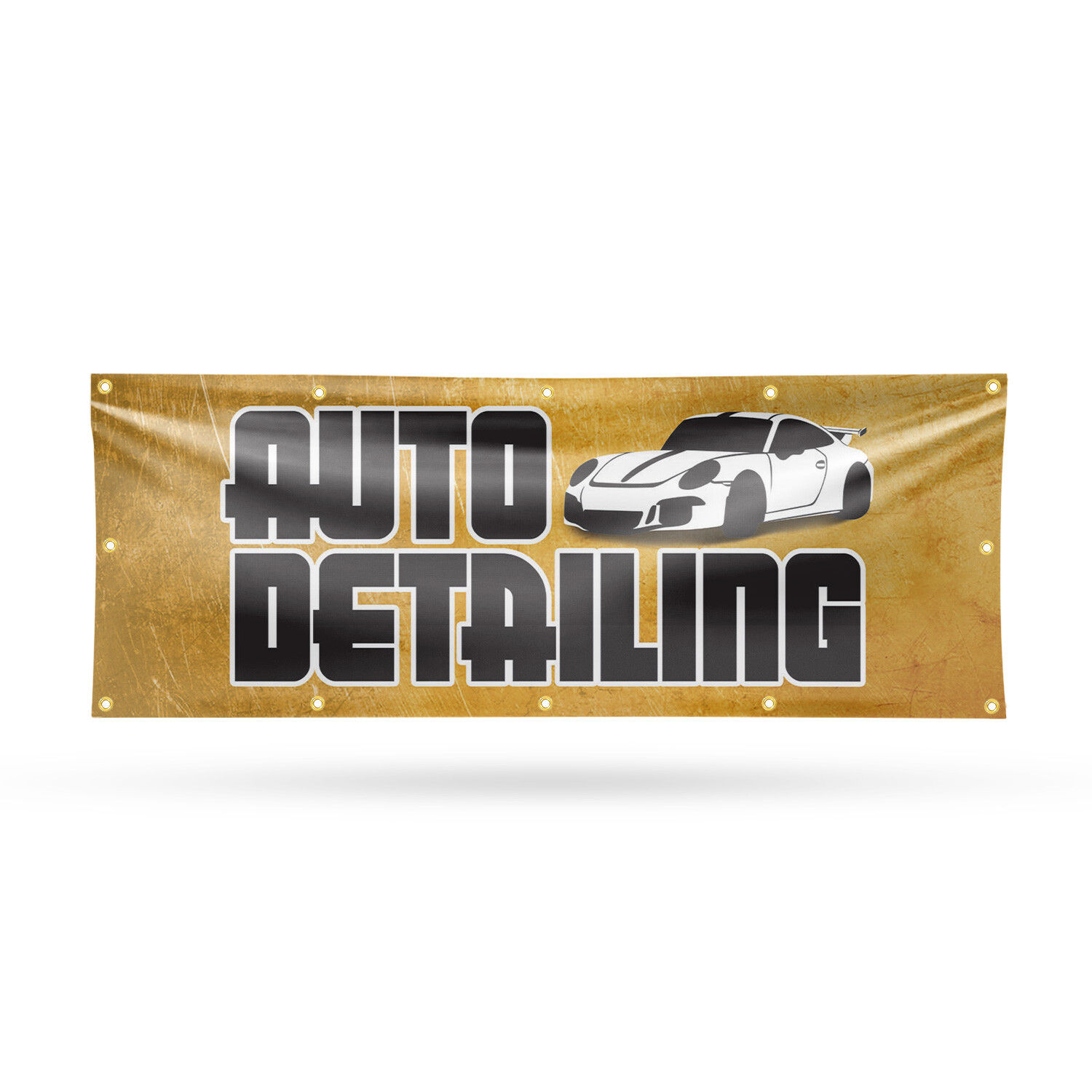 Auto Detailing Vinyl Banner Sign with Metal Grommets Heavy-Duty Single-Sided
