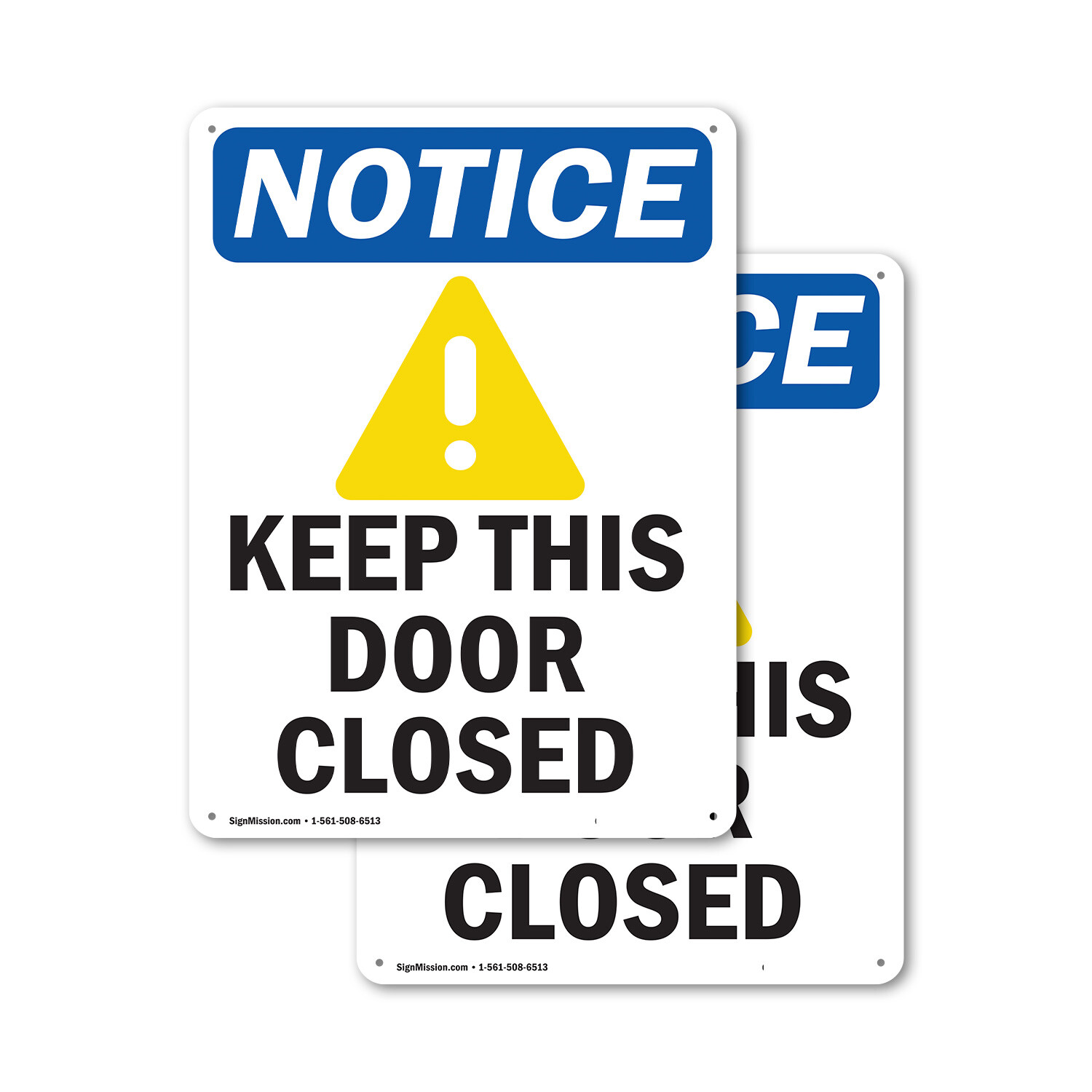 (2 Pack) Keep This Door Closed OSHA Notice Sign Decal Metal Plastic