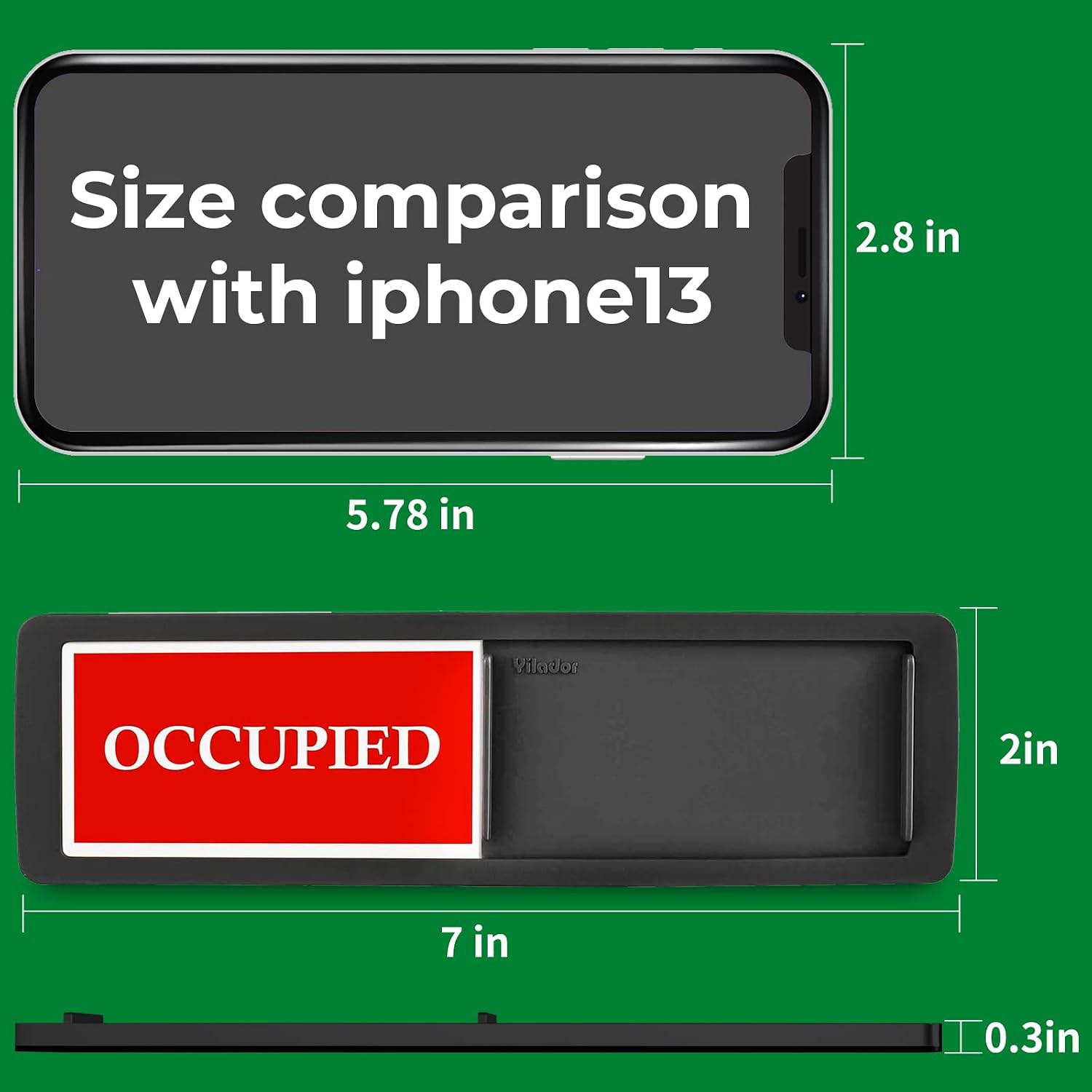 7”X2” Magnetic Privacy Indicator, Do Not Disturb Sign for Office, Vacant Occup