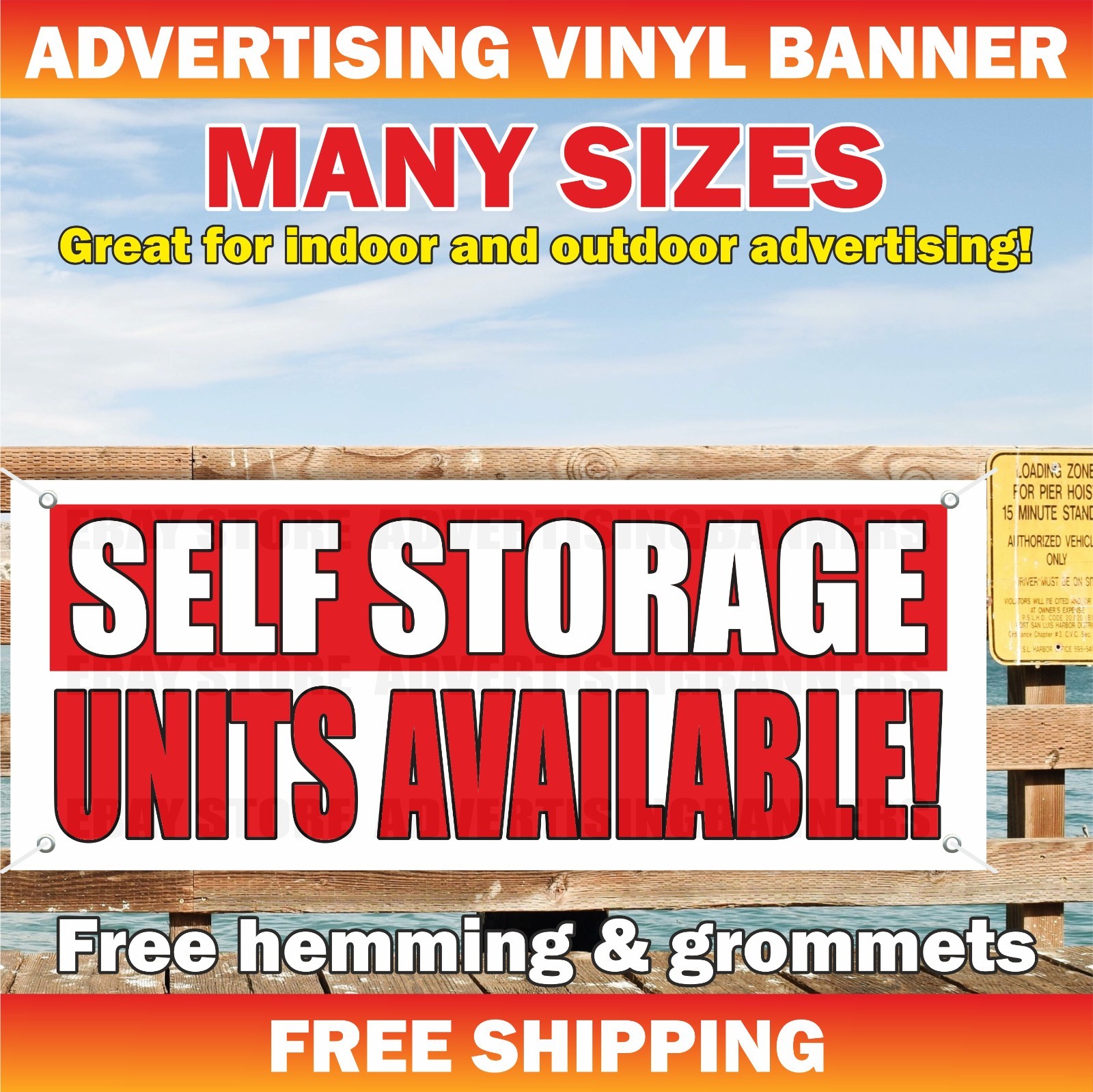 SELF STORAGE UNITS AVAILABLE Advertising Banner Vinyl Mesh Sign Retail Lease